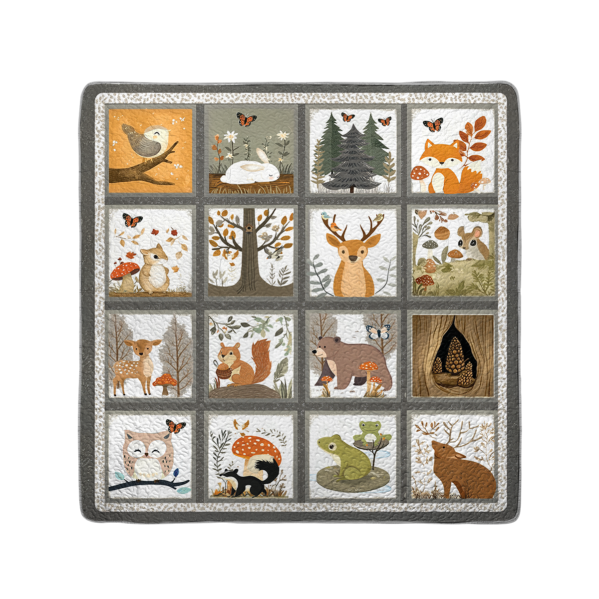 Shineful All Season Quilt 3-Piece Set Woodland Friends