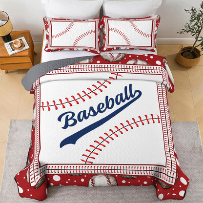 Shineful All Season Quilt 3-Piece Set - Home Run Baseball