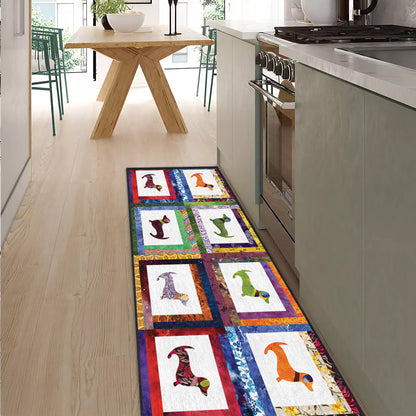 Shineful Ultra-Thin Non Skid Floor Mat, Kitchen Rugs Dachshund Friends