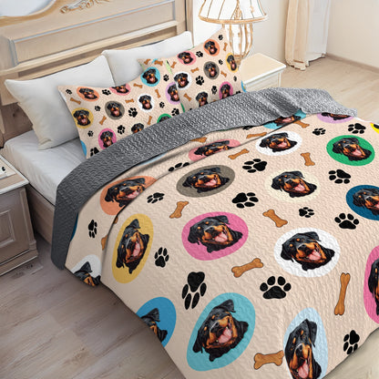 Shineful All Season Quilt 3-Piece Set - Rottweiler's Dreamland