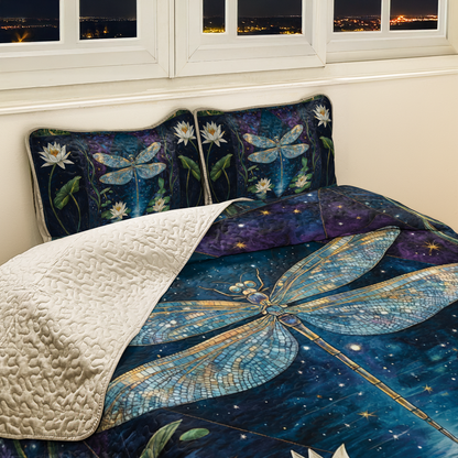 Shineful All Season Quilt 3-Piece Set Mystic Dragonfly