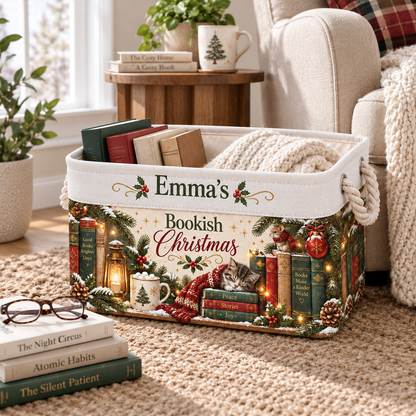Shineful Personalized Bookish Christmas Book Basket