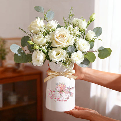 Shineful Flower Vase Personalized Blush Garden