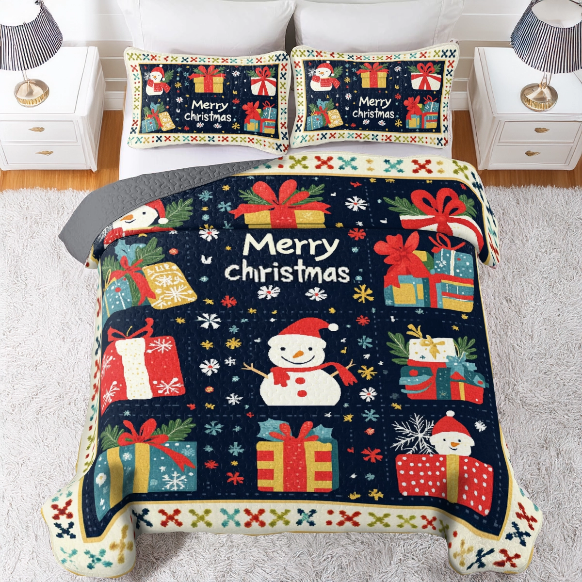Shineful All Season Quilt 3-Piece Set Christmas Cheer