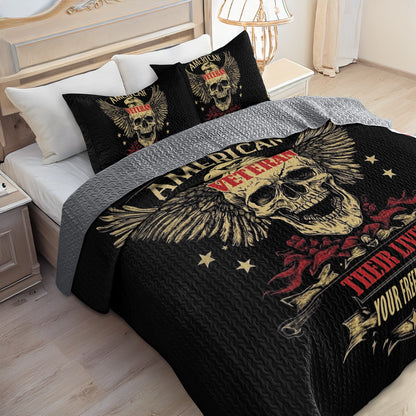 Shineful All Season Quilt 3-Piece Set American Veteran Sacrifices