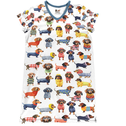 Shineful Women V-Neck Nightshirts Dachshund Amazing Stylish