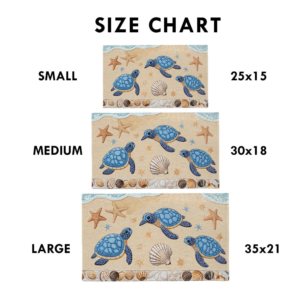Shineful Sea Turtle Ultra-Thin Non Skid Floor Mat, Kitchen Rugs