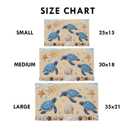 Shineful Sea Turtle Ultra-Thin Non Skid Floor Mat, Kitchen Rugs