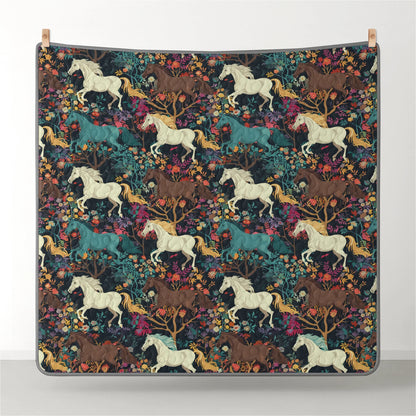 Shineful Quilt 3-Piece Set Horse Flower