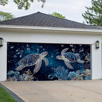 Shineful Garage Door Banner Decoration Turtle Serenity