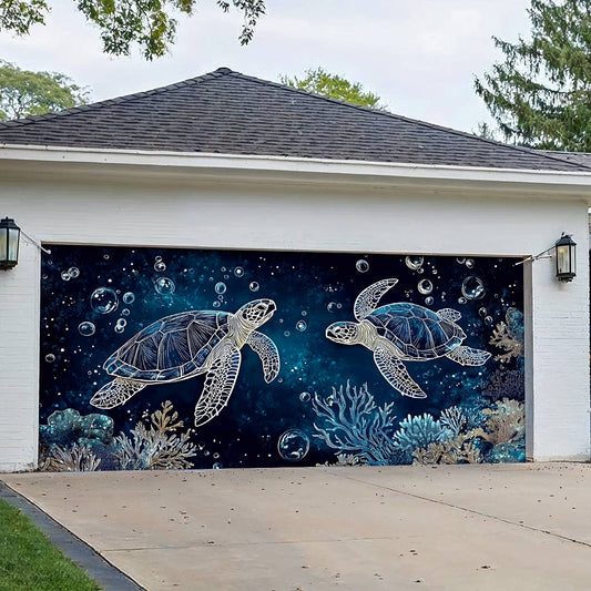 Shineful Garage Door Banner Decoration Turtle Serenity