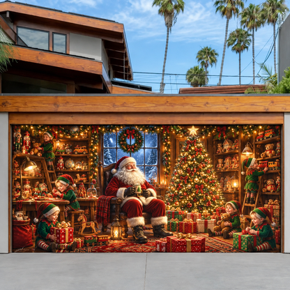 Shineful Santa’s Toy Workshop Garage Door Banner Decoration