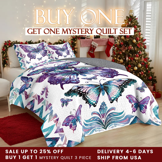 Shineful All Season Quilt 3-Piece Set Mystic Butterfly
