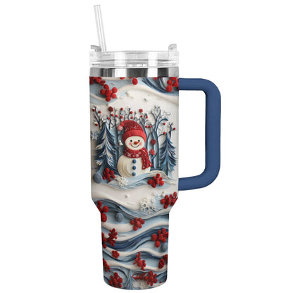 Shineful Glossy Tumbler Snowman Christmas