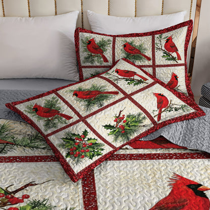 Shineful All Season Quilt 3-Piece Set Cardinal Christmas