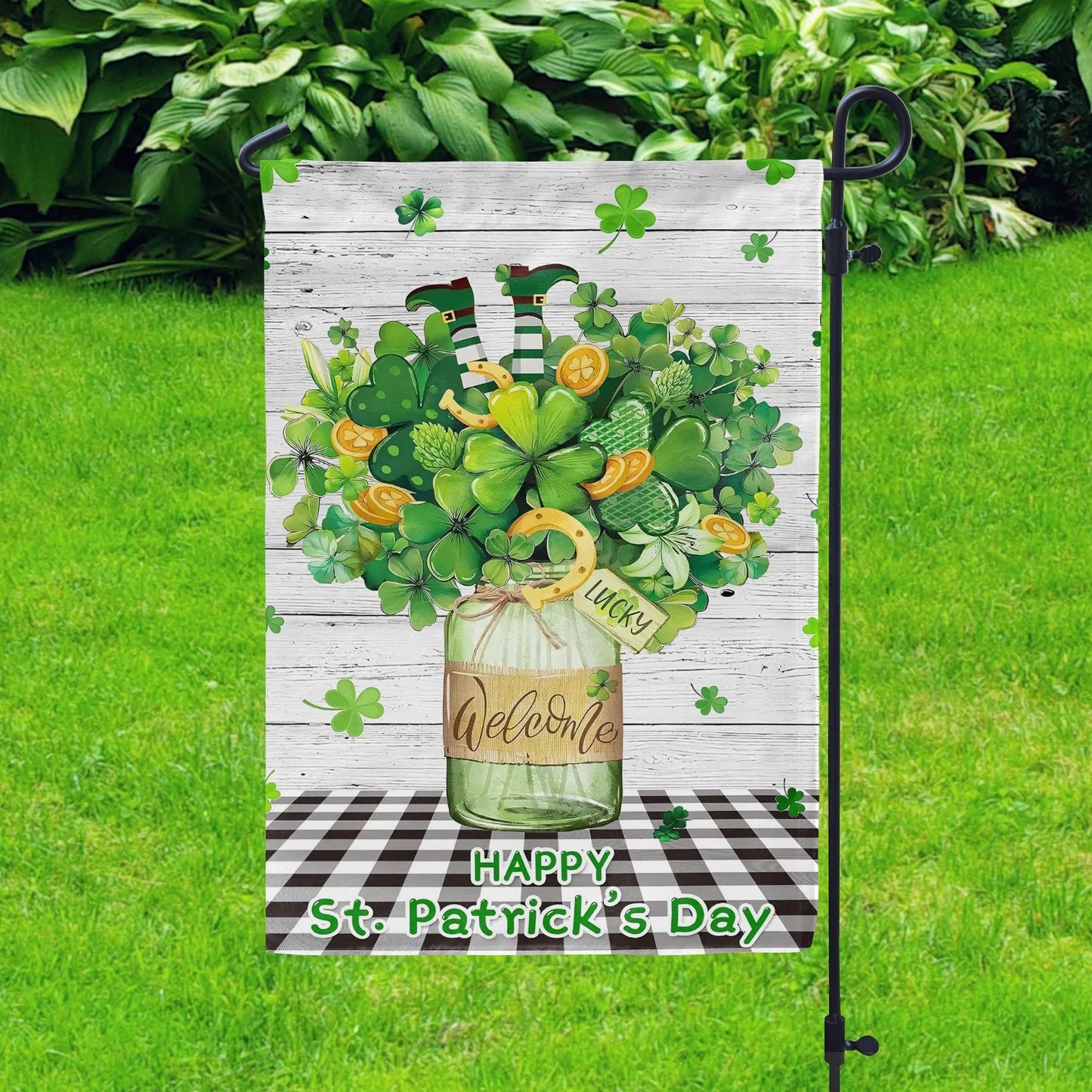 Shineful Gargen Flag 12" x 18" - Rustic Shamrock