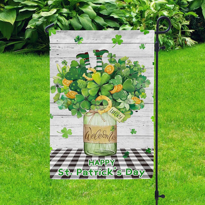 Shineful Gargen Flag 12" x 18" - Rustic Shamrock