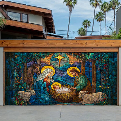 Shineful Garage Door Banner Decoration Holy Nativity