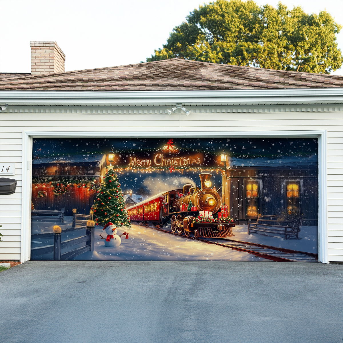 Shineful Garage Door Banner Decoration -  Christmas Express