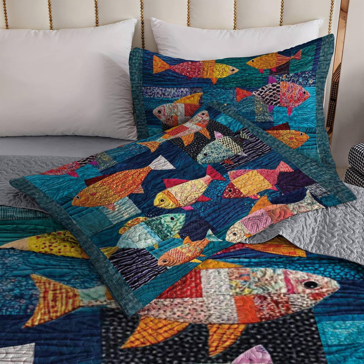 Shineful All Season Quilt 3-Piece Set Fish Frenzy