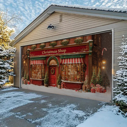 Shineful Garage Door Banner Decoration Christmas Shop Village Glow