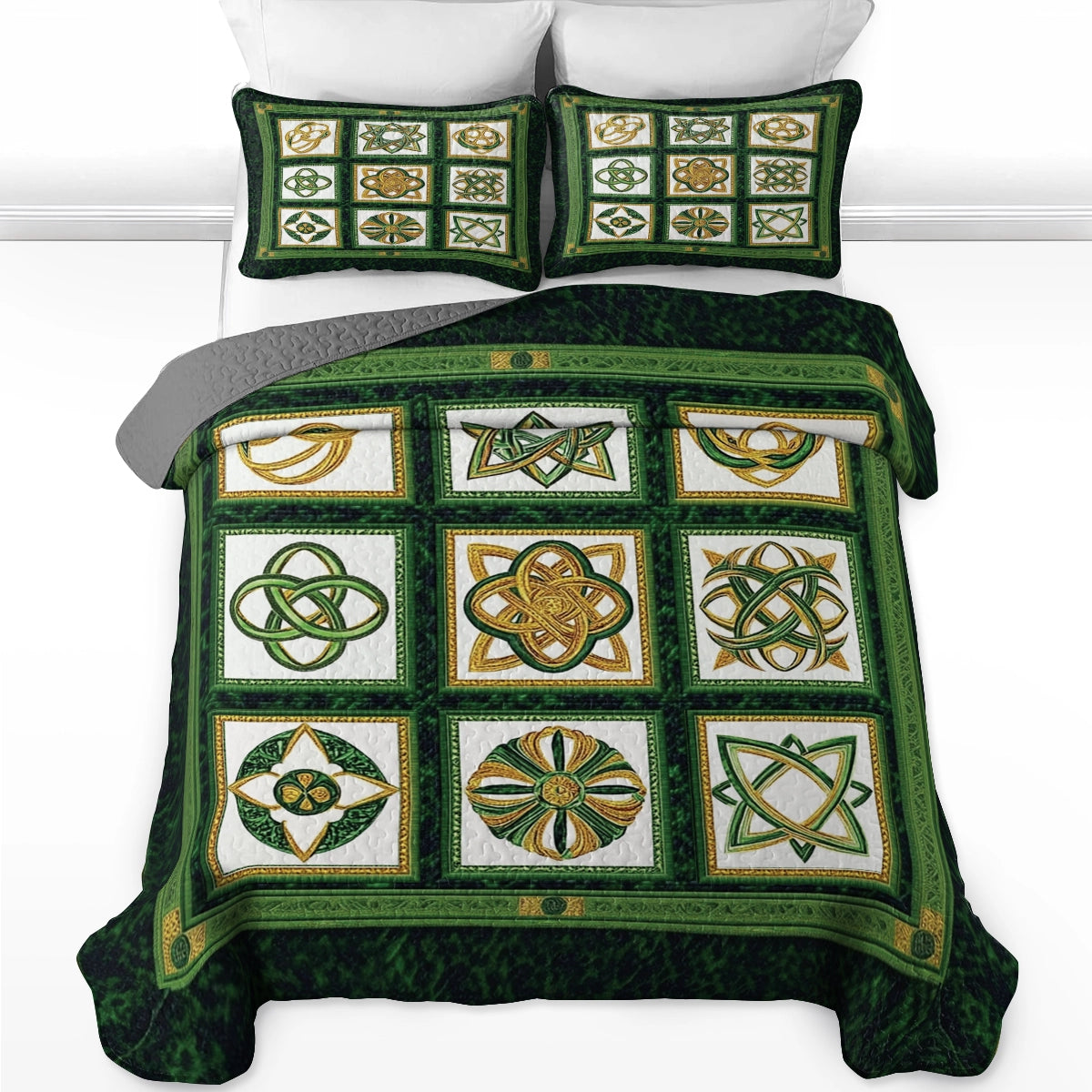 Shineful All Season Quilt 3-Piece Set - Celtic Knots of Luck