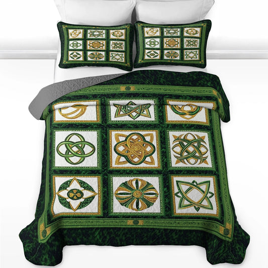 Shineful All Season Quilt 3-Piece Set - Celtic Knots of Luck