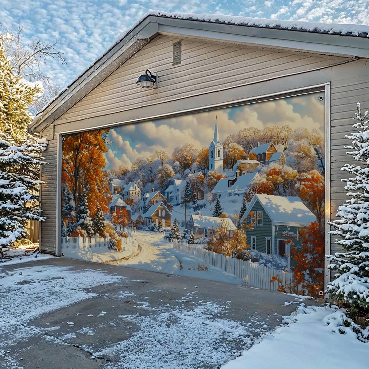 Shineful Garage Door Banner Decoration 4 Season