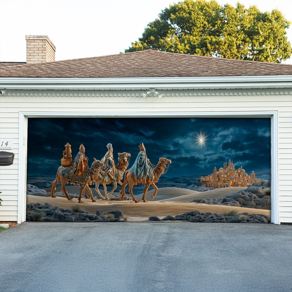 Shineful Garage Door Banner Decoration Star of Bethlehem Epiphany