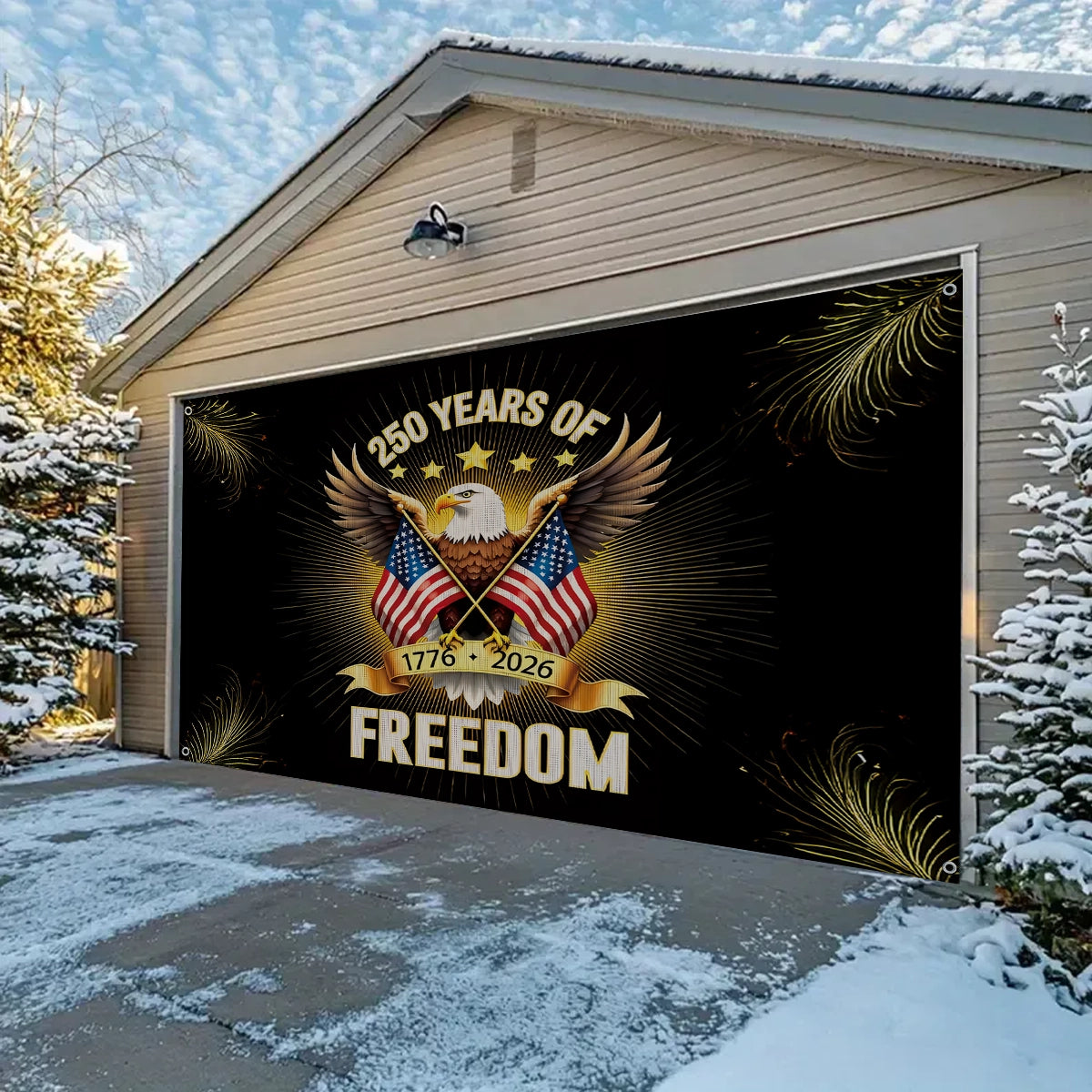 Shineful Garage Door Banner Decoration Liberty Endures