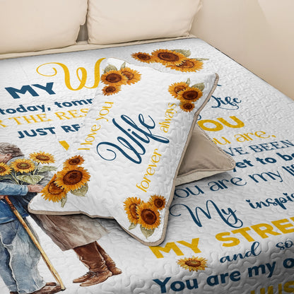 Shineful All Season Quilt 3-Piece Set Family Sunflower Love
