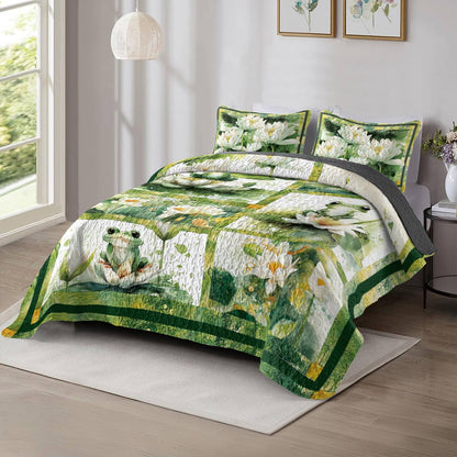 Shineful All Season Quilt 3-Piece Set Lily Pond Bliss