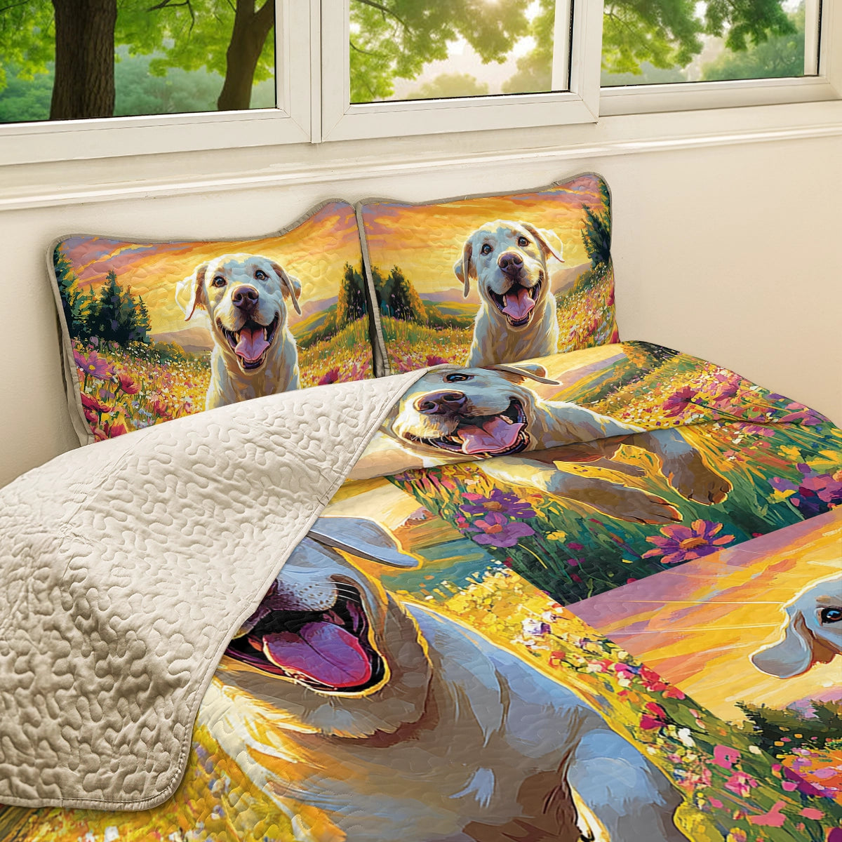 Shineful All Season Quilt 3-Piece Set - Labrador's Frolic