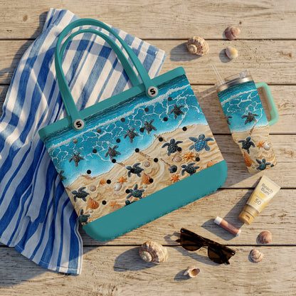 Shineful Bundle Beach Bag And Tumbler Turtle Journey