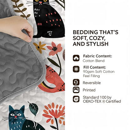 Shineful All Season Quilt 3-Piece Set Wolf & Moon Maiden