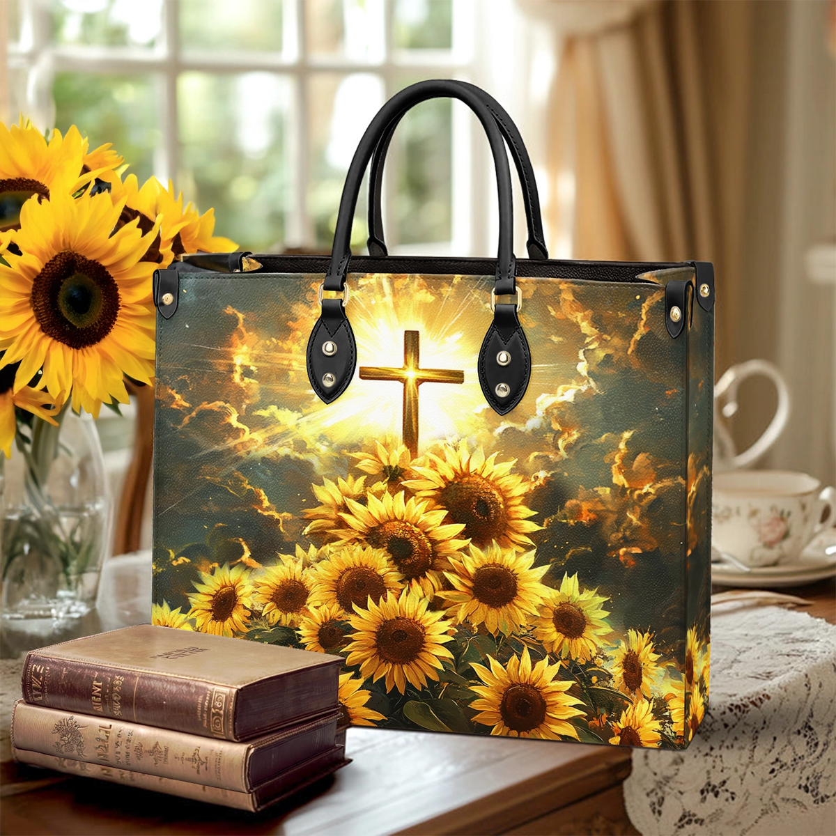 Shineful Leather Bag Sunflower Faith Light