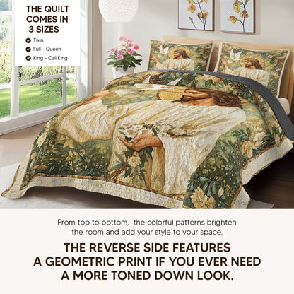 Shineful  Quilt 3-Piece Set Sunflower Cross