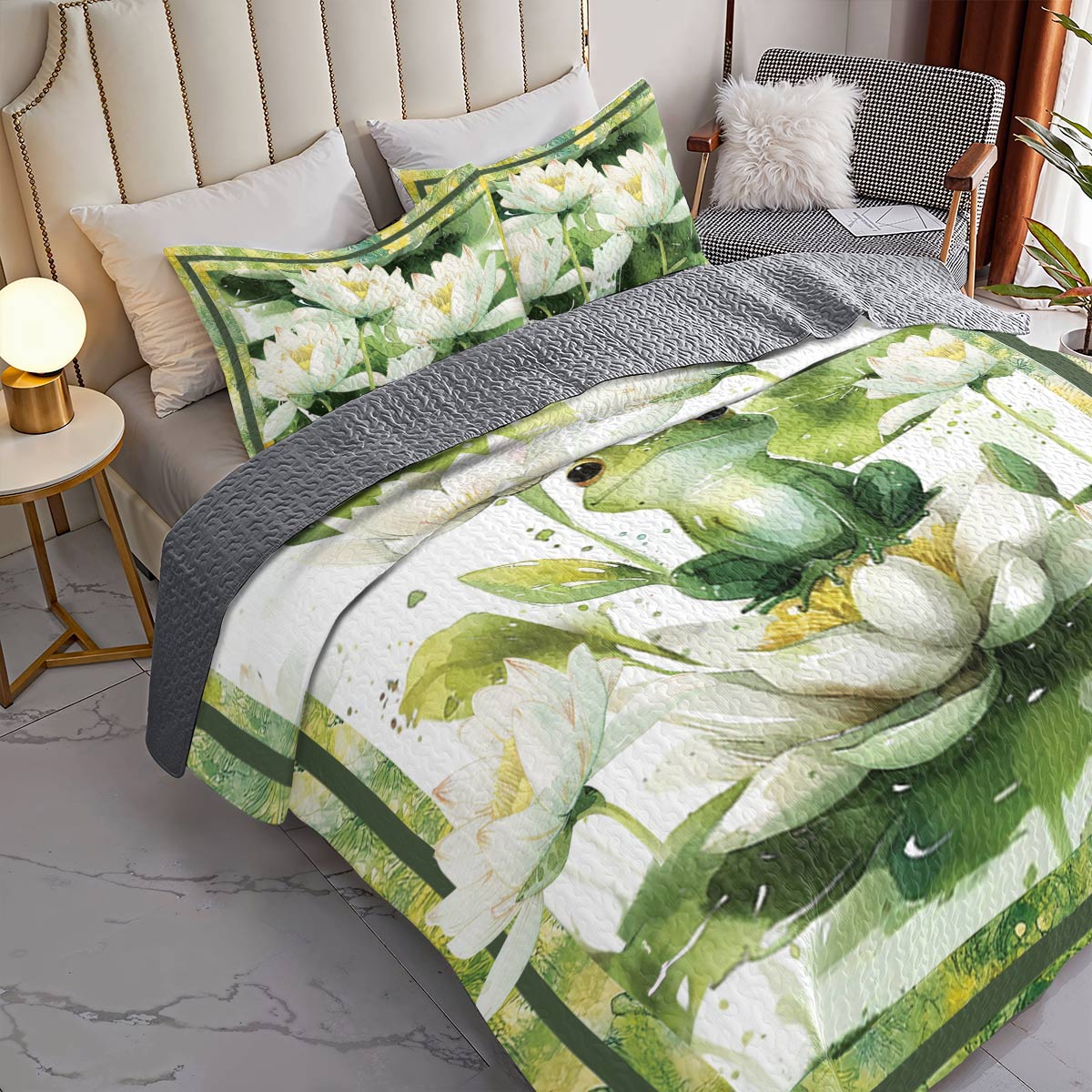 Shineful All Season Quilt 3-Piece Little Frog