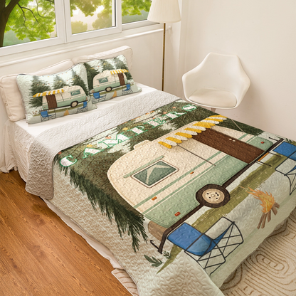 Shineful All Season Quilt 3-Piece Set - Cozy & Happy Campers