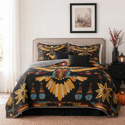 Shineful Quilt 3-Piece Set Tribal Eagle