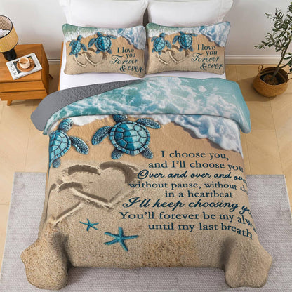 Shineful All Season Quilt 3-Piece Set Turtle Lover