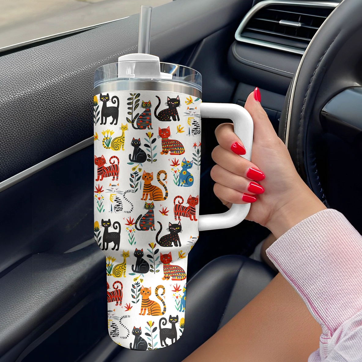 Shineful Tumbler Cute Whimsical Cat