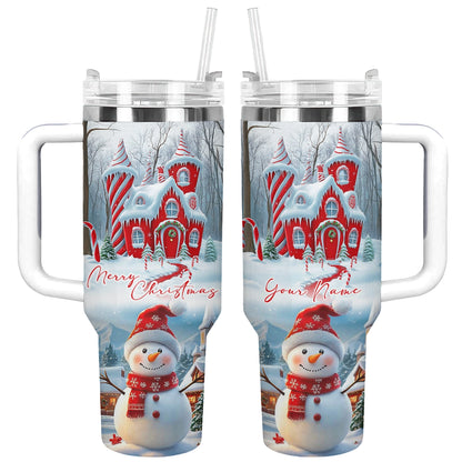 Shineful Glossy Tumbler Personalized Christmas Snowman's Sweet Retreat