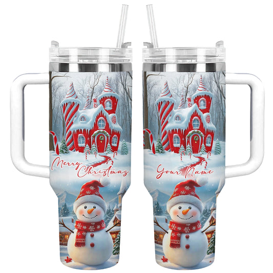 Shineful Glossy Tumbler Personalized Christmas Snowman's Sweet Retreat