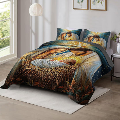 Shineful All Season Quilt 3-Piece Set The birth of Jesus V2