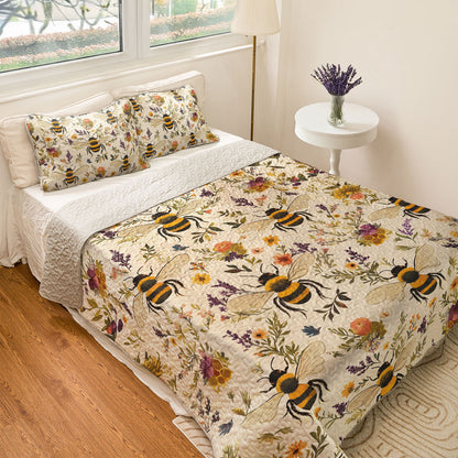 Shineful All Season Quilt 3-Piece Set Bee Love Happy