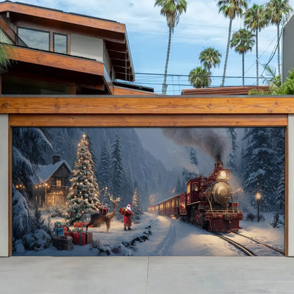 Shineful Garage Door Banner Decoration Christmas Cabin Express