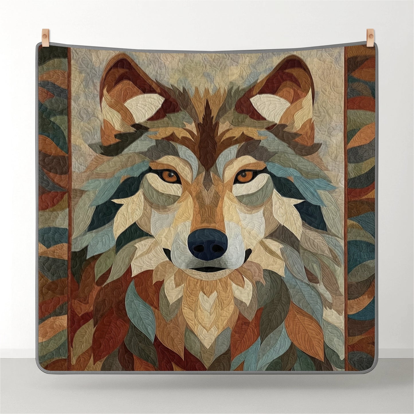 Shineful Flat Print Faux Quilt Blanket Majestic Wolf