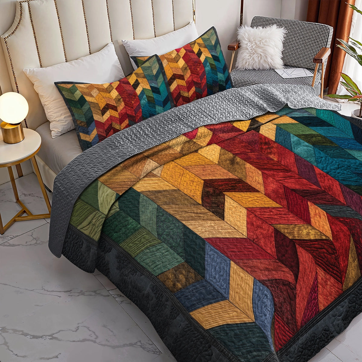 Shineful All Season Quilt 3-Piece Set Ember Path Weave