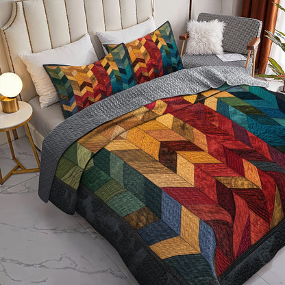 Shineful All Season Quilt 3-Piece Set Ember Path Weave